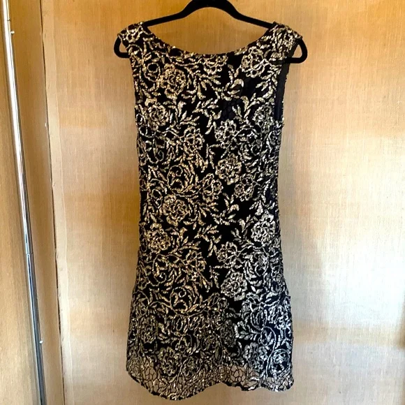 Coast couture | Dresses | Coast Couture Gold And Black Sequin Knee Length  Dress | Poshmark